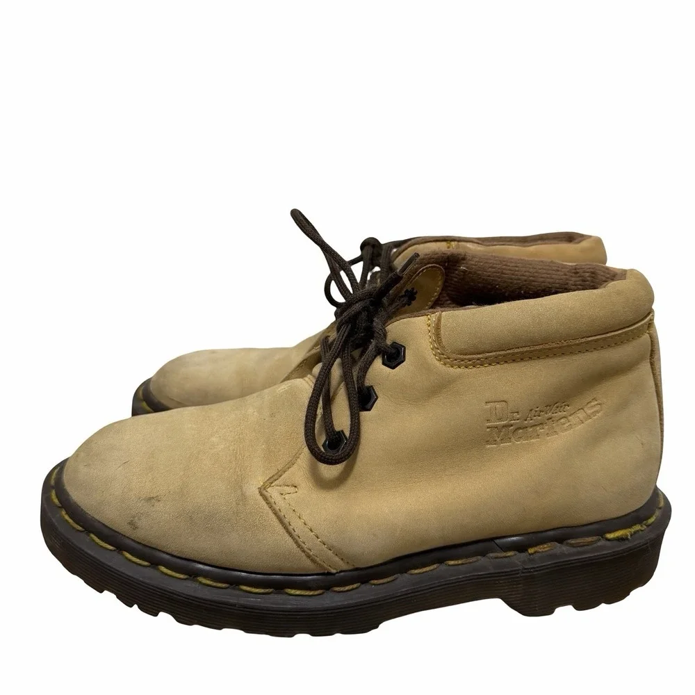 Vintage Dr Martens 8057 Boots‎ Mens UK 4 US 5 Tan Leather Chukka Made In England